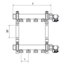 Rehau Heizleitungsverteiler HLV 11 Heizkreise, Edelstahl... REHAU-11102171001 4007360557263 (Abb. 1)