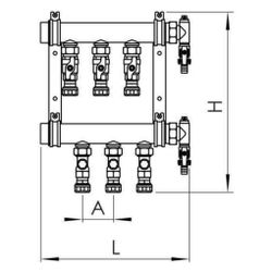 Rehau Industrieverteiler DN 40 Messing 10 HKR, mit STAD-Strangregulierventil, für Ra... REHAU-12489501333 4064299545020 (Abb. 1)