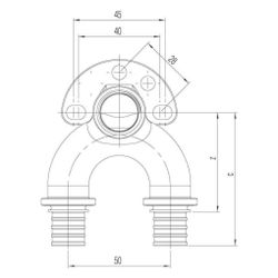 Rehau Doppelwandwinkel Rautitan RXplus 25/25 - Rp 1/2" kurz... REHAU-14564211001 4061264398353 (Abb. 1)