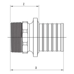 Rehau Übergang Rautitan RXplus, 50mm x R 1 1/2", stabil, Rotguss... REHAU-14600611001 4062178676117 (Abb. 1)