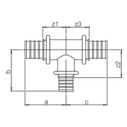 Rehau T-Stück Rautitan LX plusG, Messing, 25x20x25mm... REHAU-13129581001 4007360542900 (Abb. 1)