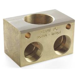 Rehau 2-fach-Verteiler, mit Innengewinde, 90 Grad, Rp 1 1/2" x Rp 1"... REHAU-13045731001 4007360479138 (Abb. 1)