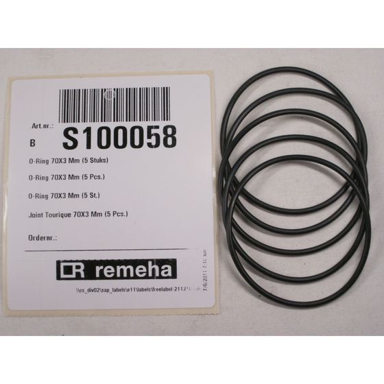 Remeha O-Ring Ventilator-Venturi, 70x3mm, S100058