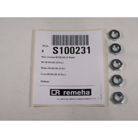 Remeha Mutter, M10x1x5, S100231