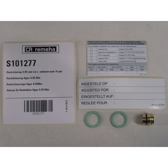 Remeha Restriktionsringe H-Gas, 4,95mm, S101277