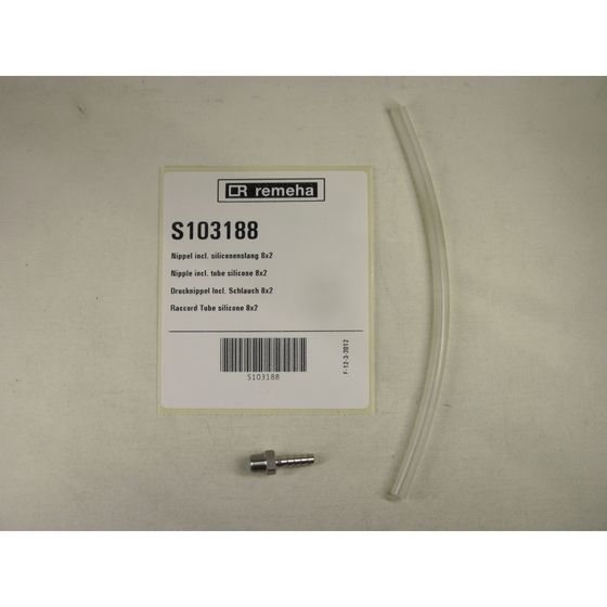 Remeha Drucknippel, inklusive Schlauch 8x2mm, S103188
