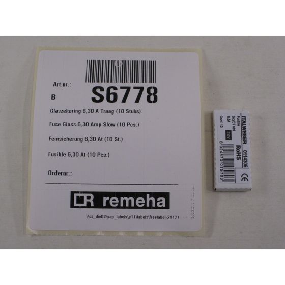 Remeha Feinsicherung, 6,30A, S6778