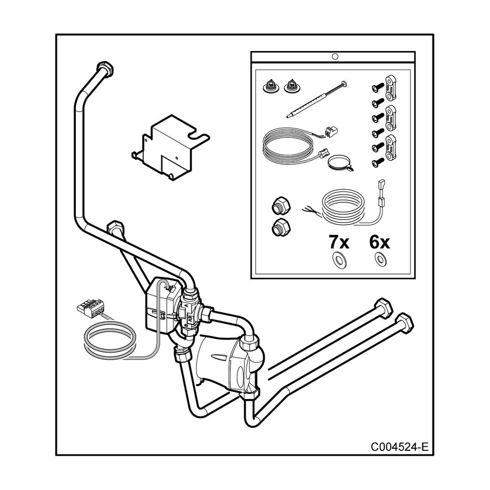 Remeha Anschlussset für Calora Tower Öl... REMEHA-7608112 3661238586420 (Abb. 1)