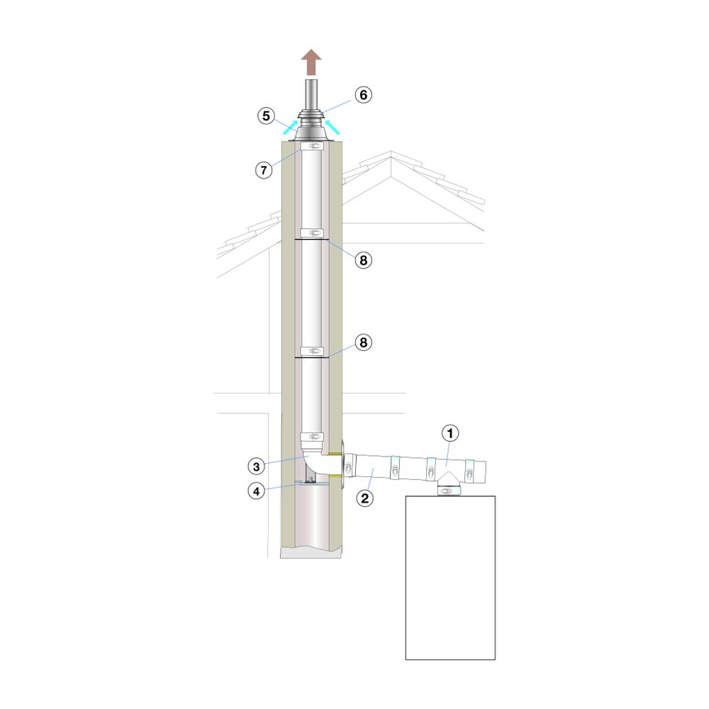 Remeha T-Stück mit Abdichtdeckel PPS DN 80/125... REMEHA-M85051W 3661238348257 (Abb. 2)