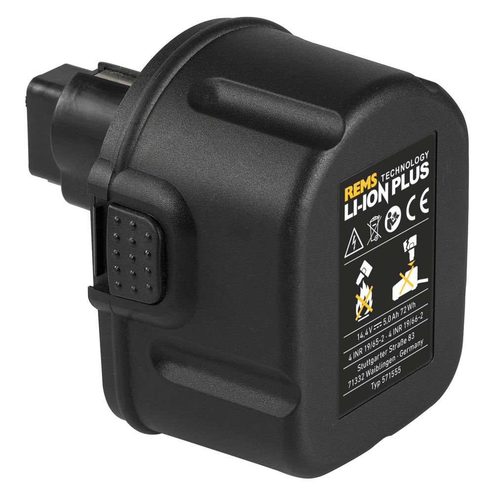 REMS Akku Li-Ion Plus 14,4 Volt 5,0 Amperestunden Ersatzakku 14,4 Volt 3,5 Amperestunde... REMS-571555R14 4039976109369 (Abb. 1)