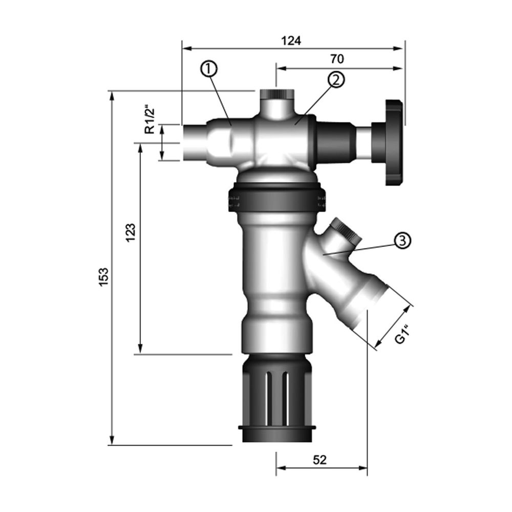 Resideo Systemtrenner BA295D drehbar, mit Absperreinrichtung R 1/2, C... RESIDEO-BA295D-1/2ASC 4019837149758 (Abb. 4)