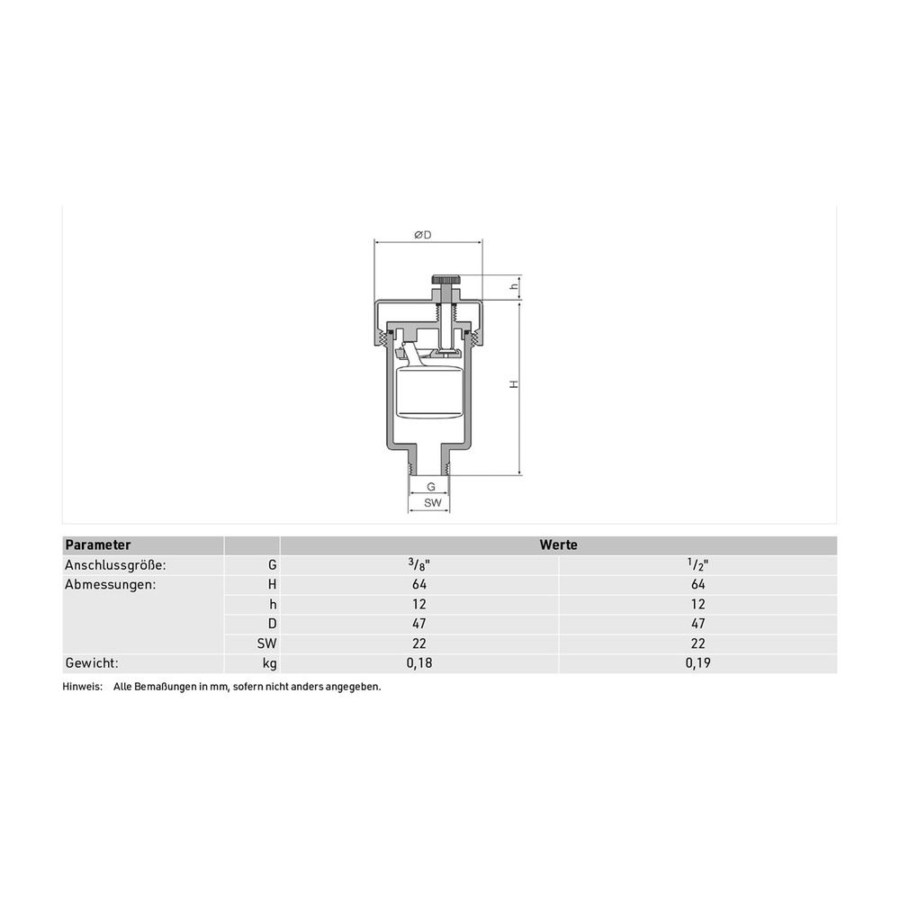 Resideo Schnellentlüfter E121 Messing 1/2 ", A... RESIDEO-E121-1/2A 4019837007768 (Abb. 4)