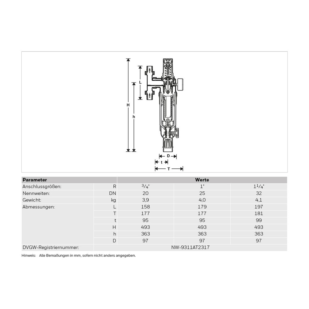 Resideo Nachrüst-Filterk. FKN76CS rücksp. u. ausspülb. RG 1 " A... RESIDEO-FKN76CS-1A 4019837038618 (Abb. 4)