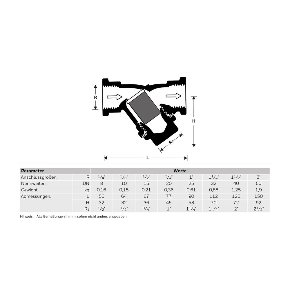 Resideo Schmutzfänger FY32 mit Muffen, Rotguss Ausführung C, 1/4 "... RESIDEO-FY32-1/4C 4019837006105 (Abb. 4)