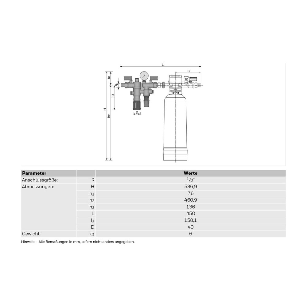 Resideo Nachfüllkombination NK300SE-SO mit Enthärtungsspatrone, R 1/2... RESIDEO-NK300SE-SO-1/2A 4019837151867 (Abb. 4)