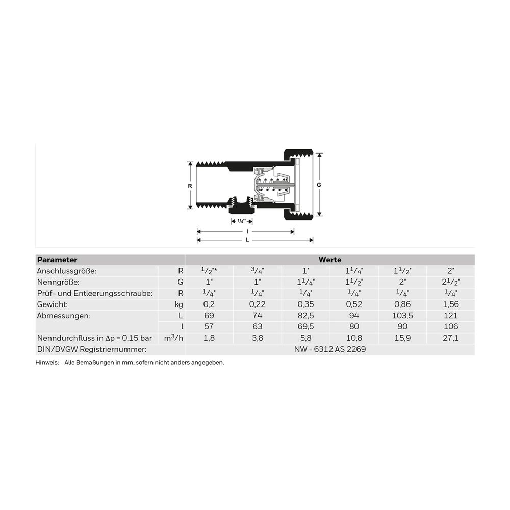 Resideo Rückflussv. RV277 Messing, vorschaltbar A, 1/2 "... RESIDEO-RV277-1/2A 4019837036454 (Abb. 4)