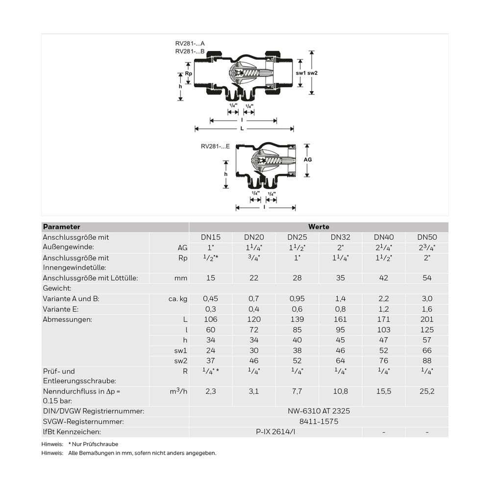 Resideo Rückflussverhinderer RV281 Messing A, 3/4 "... RESIDEO-RV281-3/4A 4019837020538 (Abb. 4)