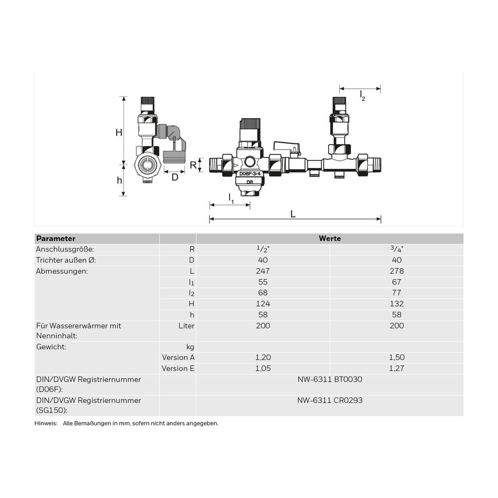 Resideo Sicherheitsgruppe SG150D mit Druckminderer, Messing, EB, 1/2"... RESIDEO-SG150D-1/2EB 4019837113674 (Abb. 4)