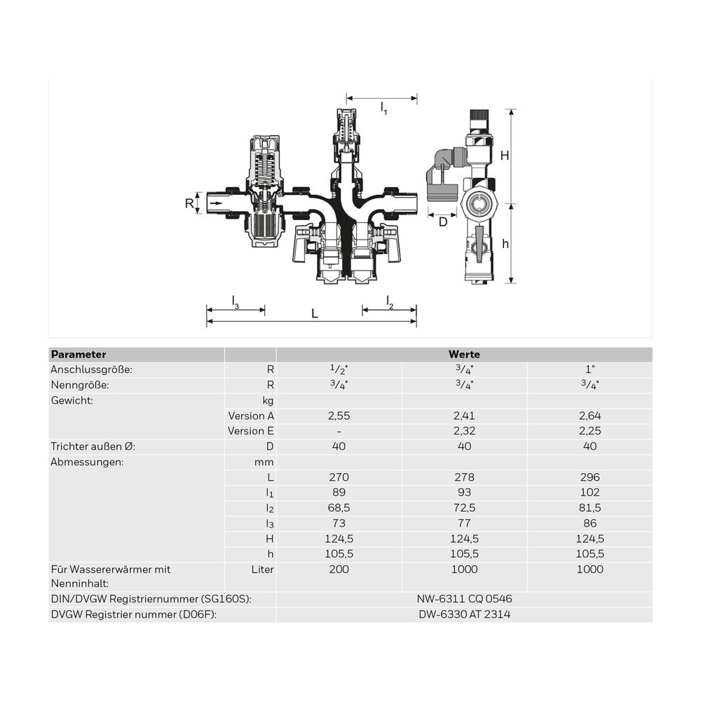 Resideo Sicherheitsgruppe SG160SD mit Druckminderer, Messing EB, 1"... RESIDEO-SG160SD-1EB 4019837073176 (Abb. 4)