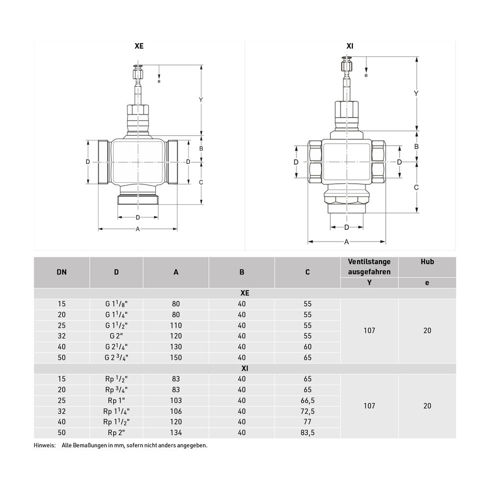 Resideo 3-Wege-Ventil XI Messing, PN 16, Innengewinde DN 40, Kvs 25... RESIDEO-XI40B25 5059087012319 (Abb. 2)