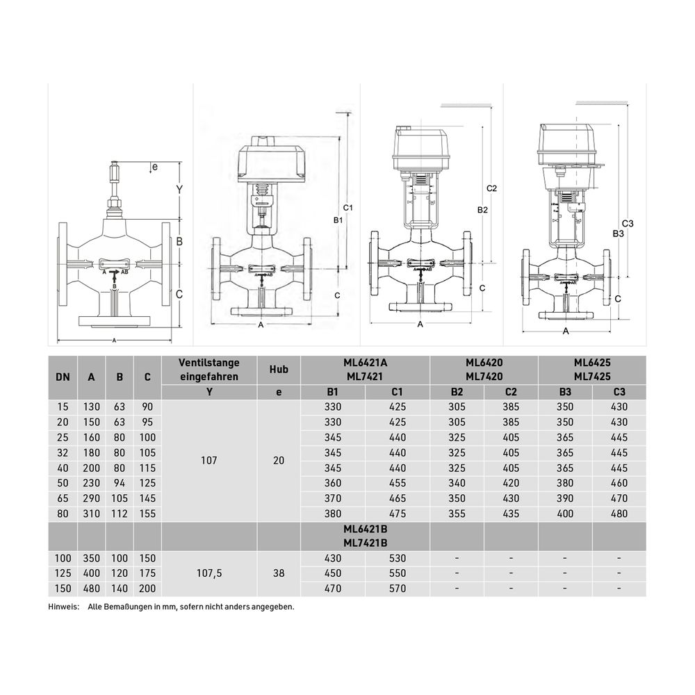 Resideo 3-Wege-Ventil XF-A Grauguss, PN 6, Flansch DN 40, Kvs 25... RESIDEO-XF40A25 5059087013293 (Abb. 2)