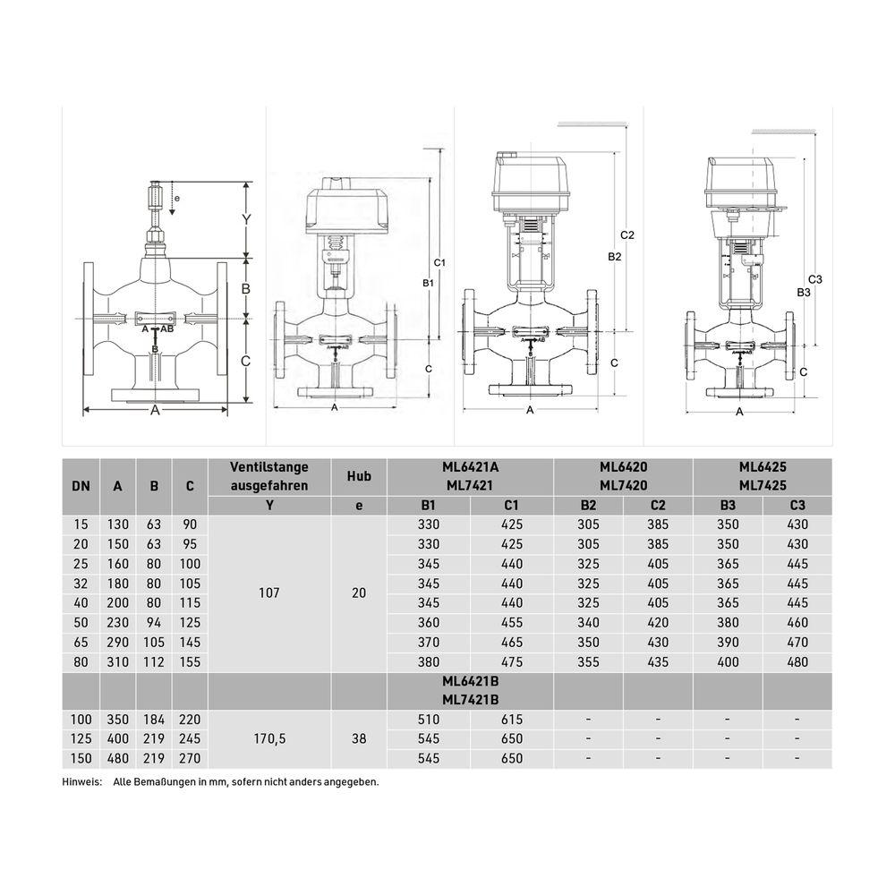 Resideo 3-Wege-Ventil XF-B Grauguss, PN 16, Flansch DN 20, Kvs 6,3... RESIDEO-XF20B6.3 5059087013170 (Abb. 2)