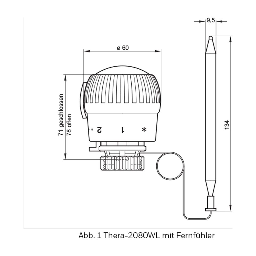 Resideo Thermostatregler Thera-2080 WL mit Fernfühler 2 m Kapillarrohr... RESIDEO-T750120 4029289002938 (Abb. 4)