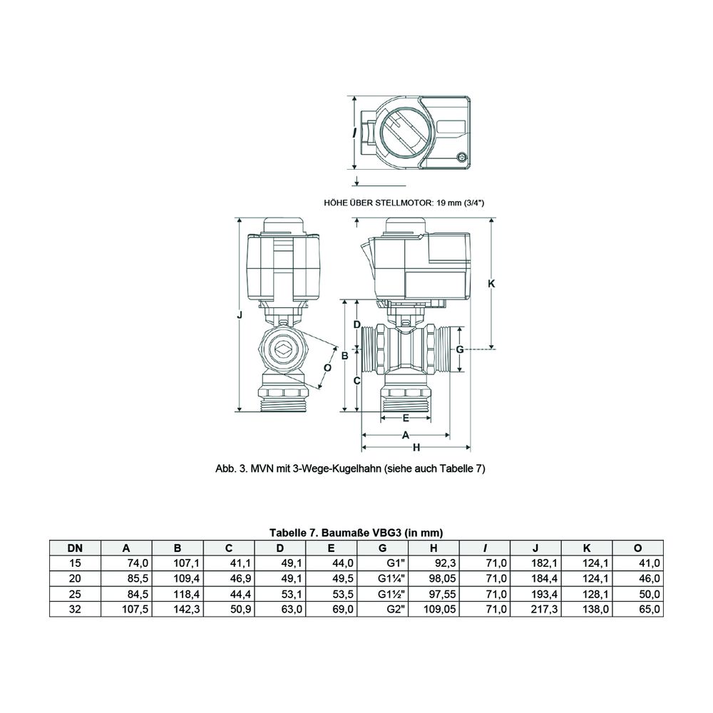 Resideo Regelkugelhahn VBG3 Dreiwege, PN 25 DN 15, Kvs-Wert A-B 6,3... RESIDEO-VBG3-15-6.3 4046911064027 (Abb. 4)