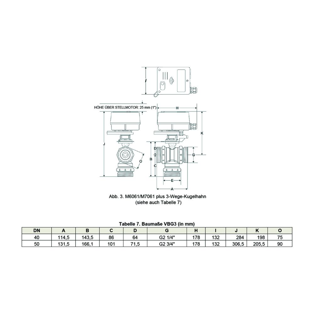 Resideo Regelkugelhahn VBG3 Dreiwege, PN 25 DN 40, Kvs-Wert A-B 25... RESIDEO-VBG3-40-25 4046911064126 (Abb. 4)