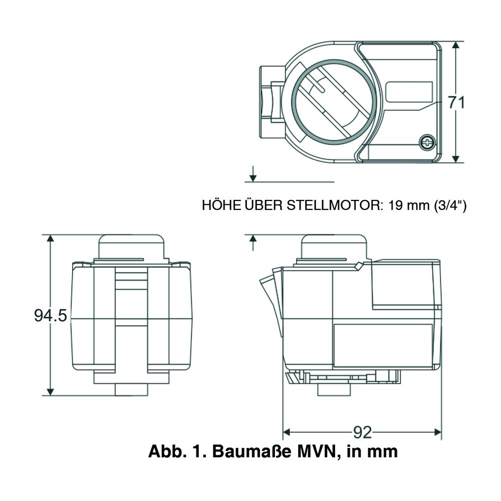 Resideo Drehantrieb MVN für Regelkugelhahn VBG, 230Vac, 2/3Punkt... RESIDEO-MVN663A1500 4024627218125 (Abb. 4)