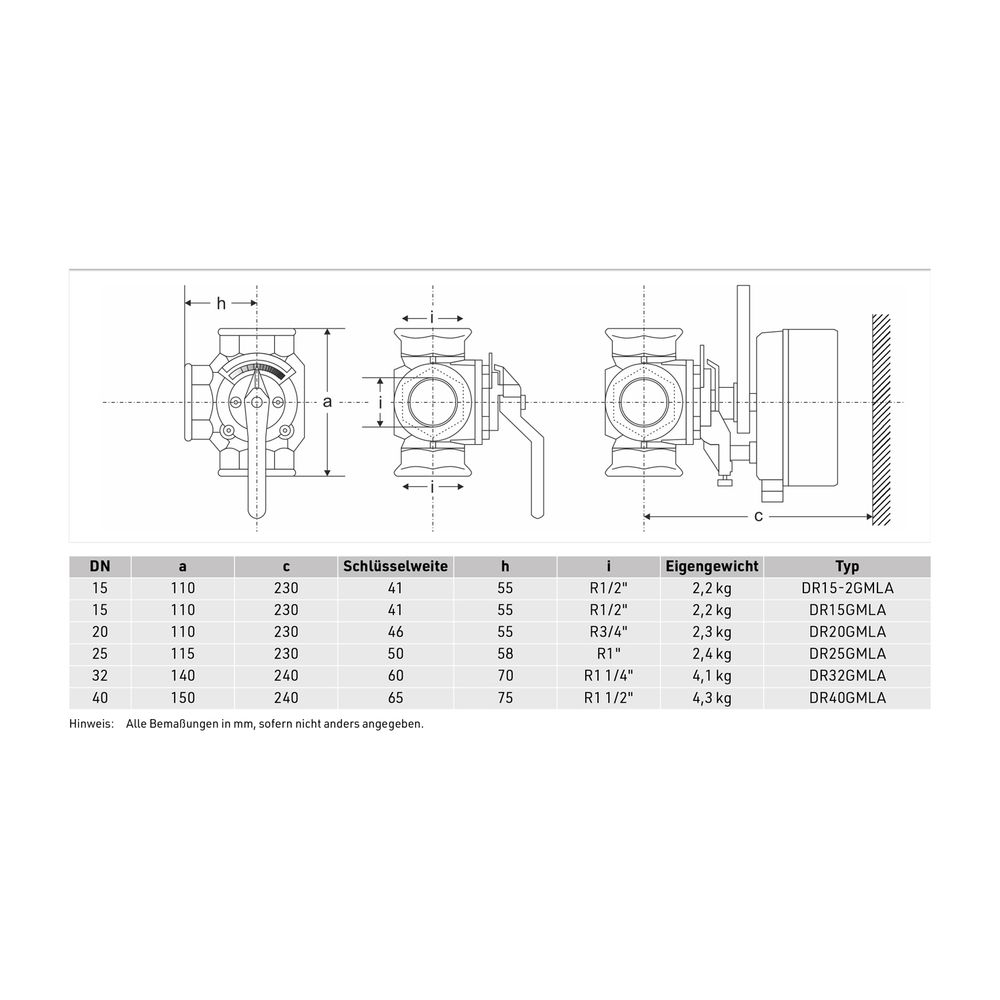 Resideo Dreiwege-Muffenmischer DR GG 20, grau, PN 6, gerade DN 25... RESIDEO-DR25GMLA 4024627100406 (Abb. 4)