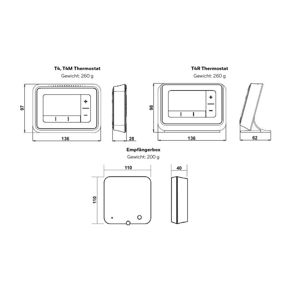 Resideo Raumthermostat T4 verdrahtet mit Umschaltkontakt, weiß... RESIDEO-T4H110A1023 5025121380935 (Abb. 4)