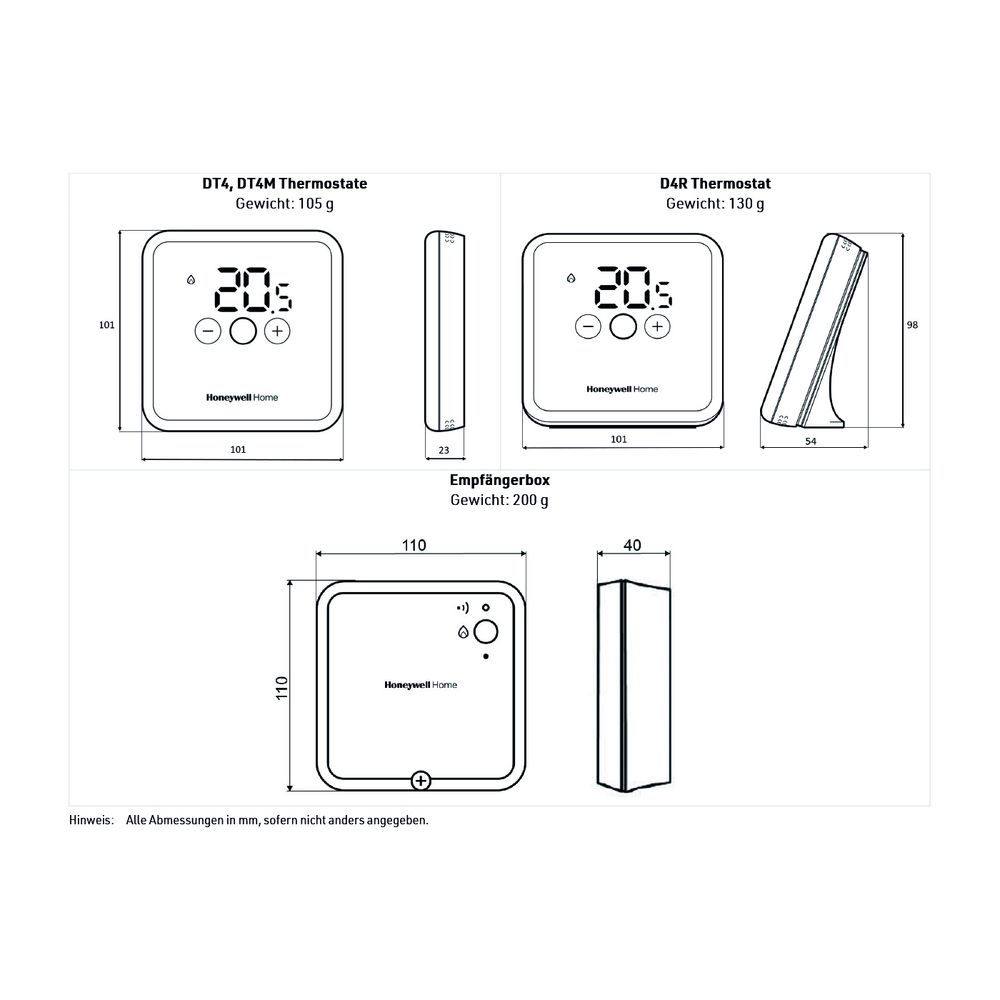 Resideo Temperaturwähler mit Fühler DT4M verdrahtet, OpenTherm Smart Power, Weiß... RESIDEO-DT41SPMWT30 5059085002763 (Abb. 2)