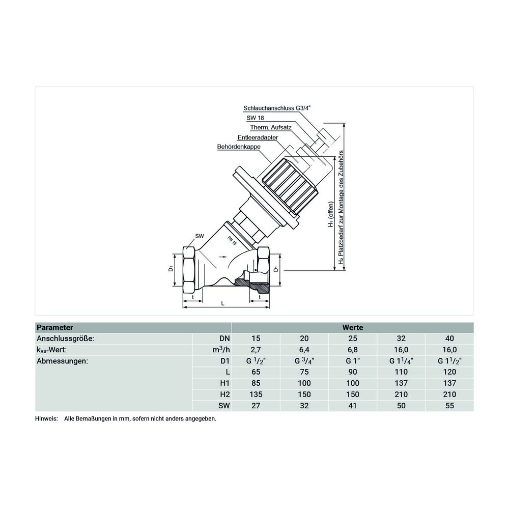 Resideo Drosselventil Kombi-4 2x Muffengewinde, Messing, DN 32... RESIDEO-V1810Y0032 4029289019646 (Abb. 4)