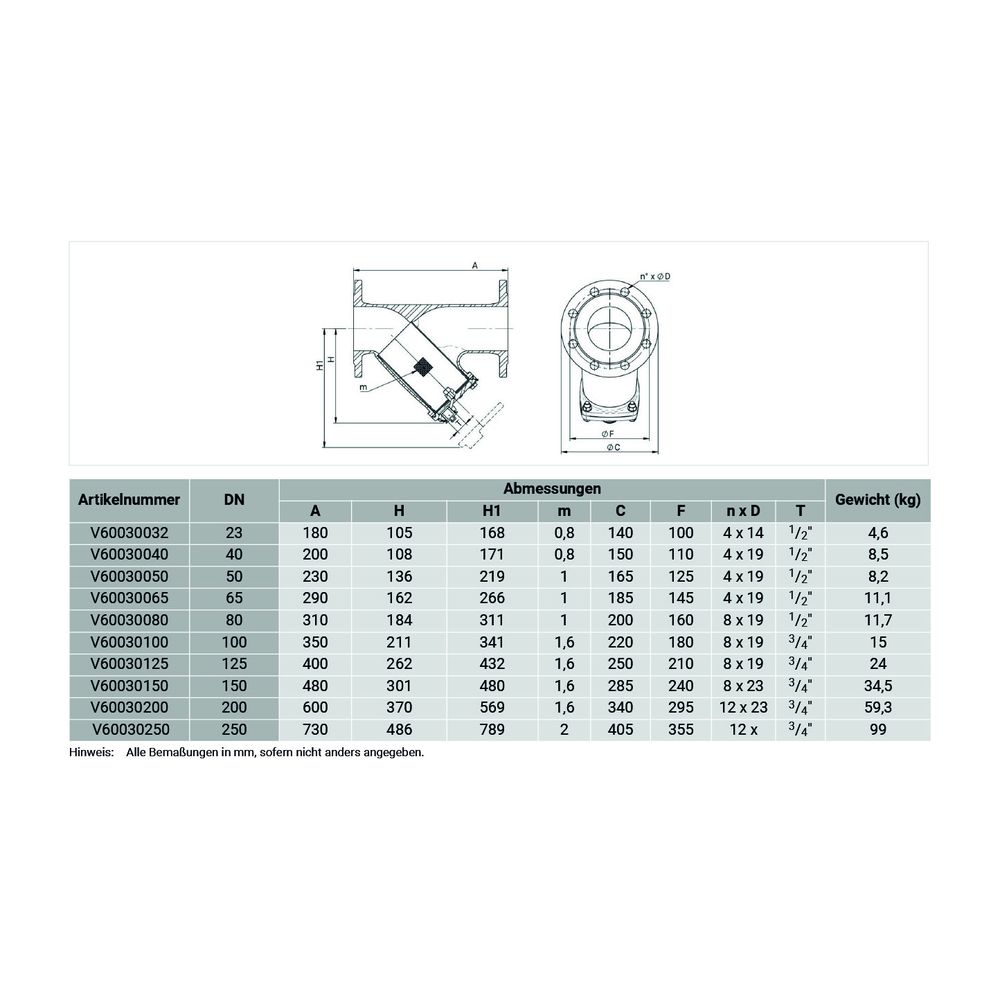 Resideo Schmutzfänger V6003, Sphäroguss, Flansch, PN 16, DN 65... RESIDEO-V60030065 5059087022844 (Abb. 2)