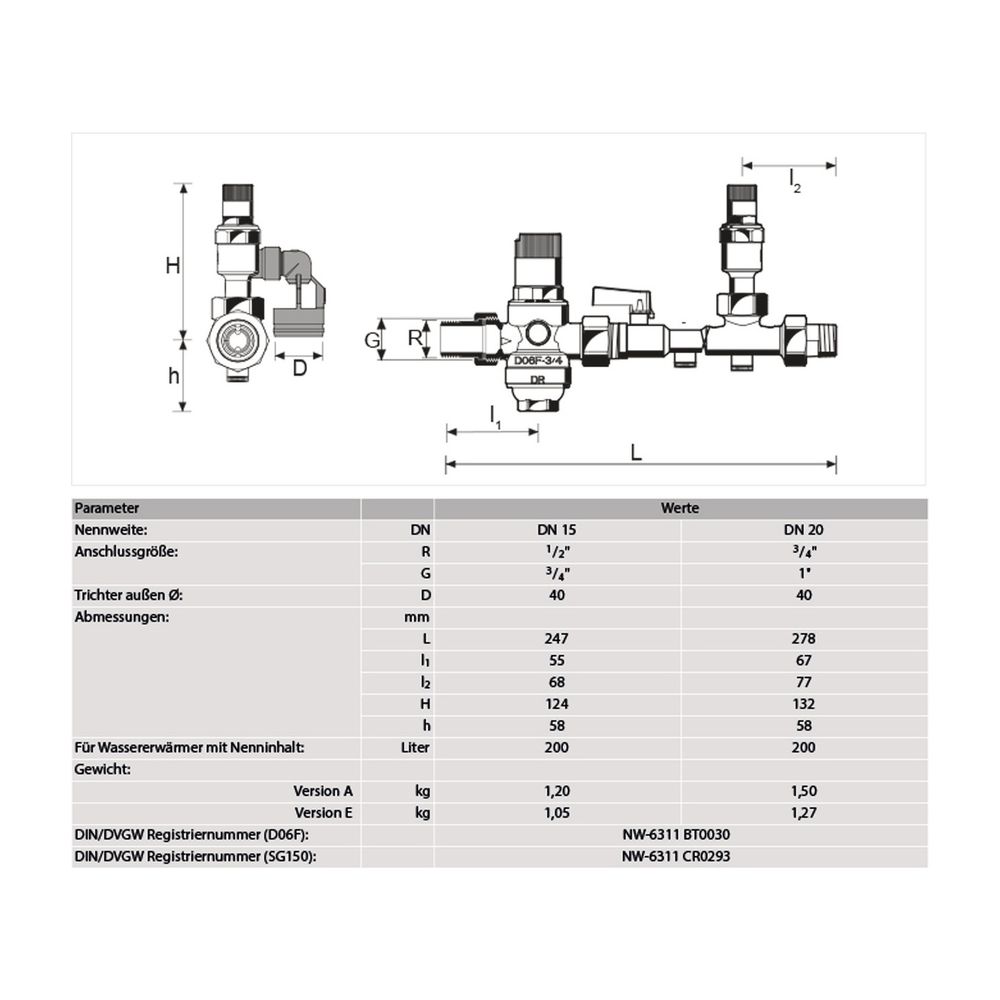 Resideo Sicherheitsgruppe SG150D mit Druckminderer, Messing, AA, 3/4"... RESIDEO-SG150D-3/4AA 4019837113636 (Abb. 4)