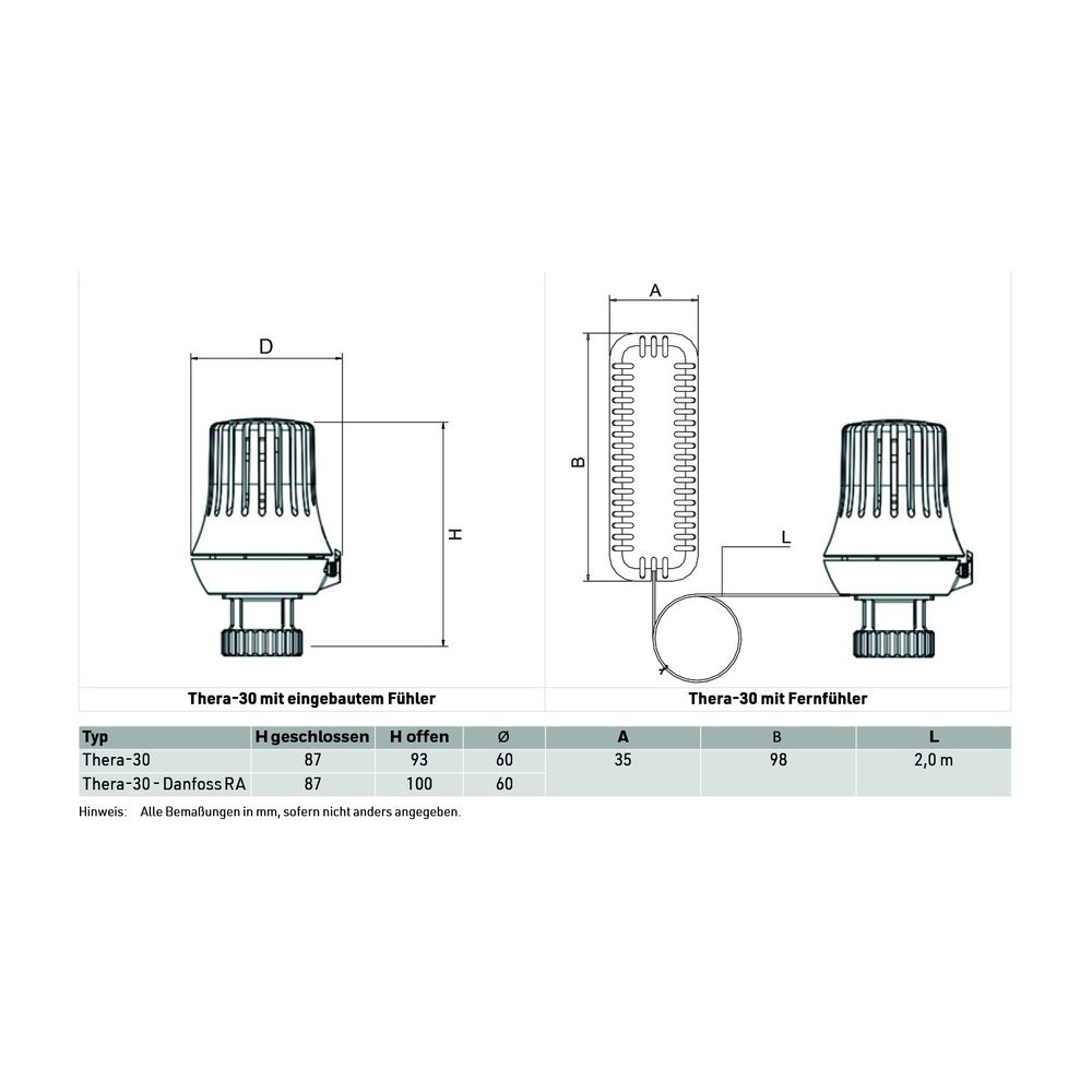 Resideo Thermostatregler Thera-30, 1-28 Grad C, M30x1,5mm, Weiß... RESIDEO-T6000W0 5059087019165 (Abb. 3)