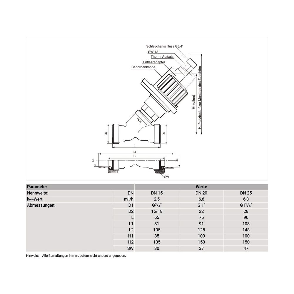 Resideo Drosselventil Kombi-4 2x Aussengewinde, Messing, DN 20... RESIDEO-V1810X0020 4029289019578 (Abb. 3)