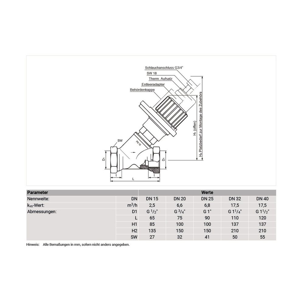 Resideo Drosselventil Kombi-4 2x Muffengewinde, Messing, DN 40... RESIDEO-V1810Y0040 4029289019653 (Abb. 3)
