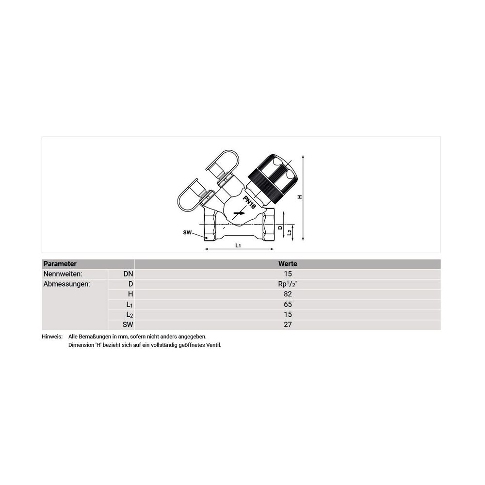 Resideo Strang- und Absperrventil Kombi-2-Pl BLF, R 1/2" LF, Kvs 0.43... RESIDEO-V5032Y0015BLF 4029289081100 (Abb. 3)