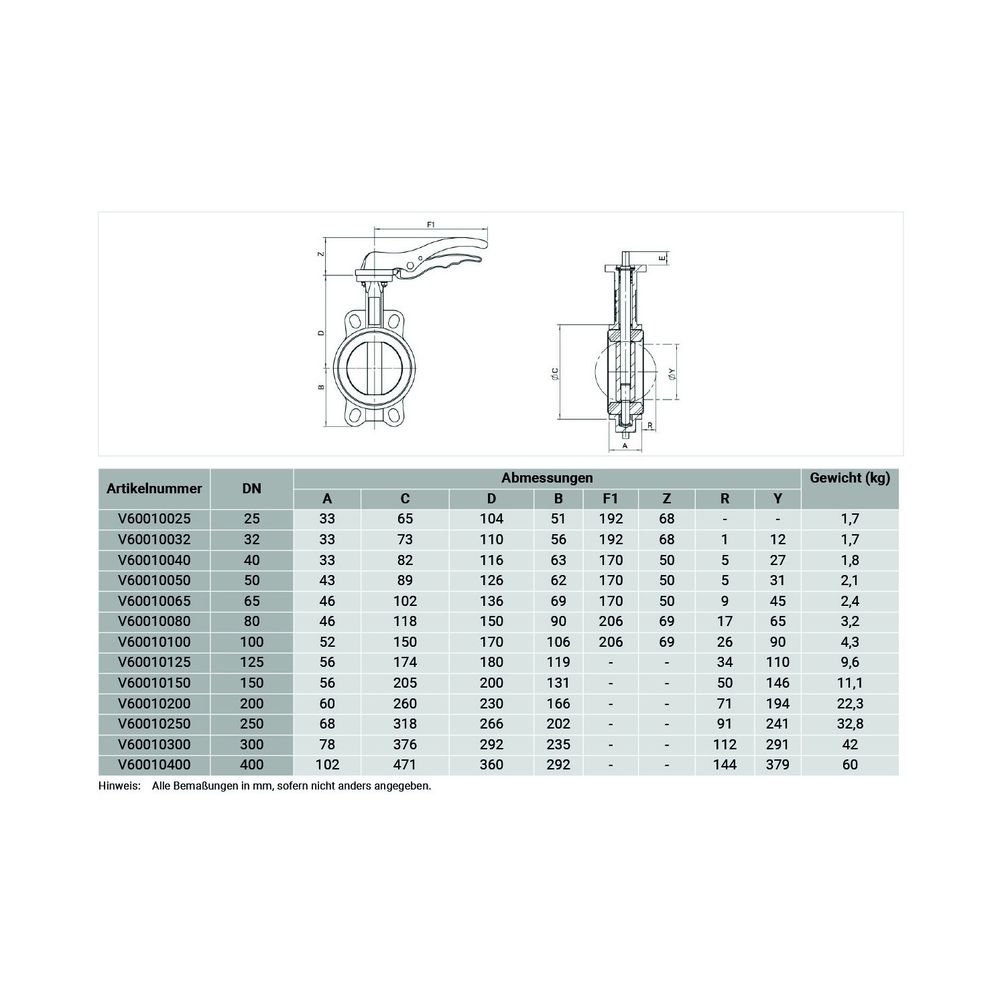 Resideo Absperrklappe V6001, Sphäroguss, Flansch, PN 16, DN 125, mit Getriebebox... RESIDEO-V60010125 5059087022592 (Abb. 3)