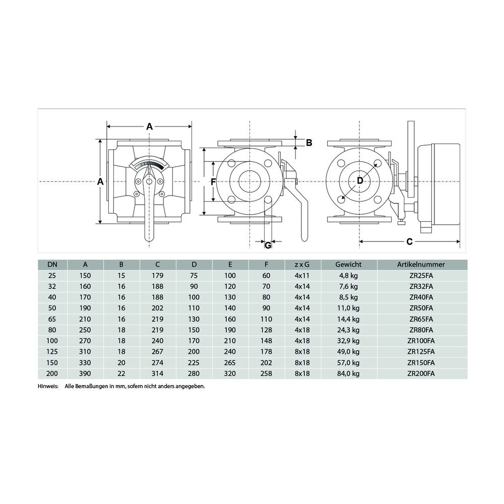 Resideo 4-Wege-Flanschmischer ZR, GG 20, PN 6, DN 40, Grau... RESIDEO-ZR40FA 4024627110559 (Abb. 4)
