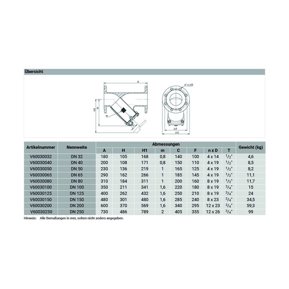 Resideo Schmutzfänger V6003, Sphäroguss, Flansch, PN 16, DN 65... RESIDEO-V60030065 5059087022844 (Abb. 3)