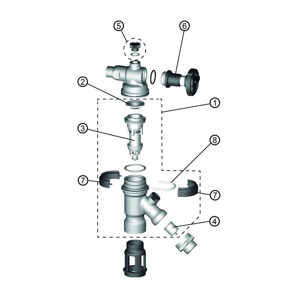 Resideo Systemtrenner BA295D drehbar, mit Absperreinrichtung R 1/2, C... RESIDEO-BA295D-1/2ASC 4019837149758 (Abb. 5)