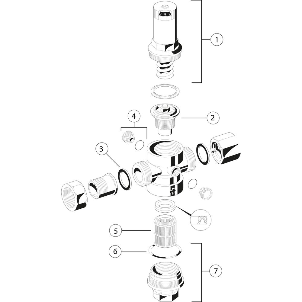 Resideo Druckminderer D150 zu Sicherheitsgruppe SG150/D, R1/2... RESIDEO-D150-1/2A 4019837113728 (Abb. 5)