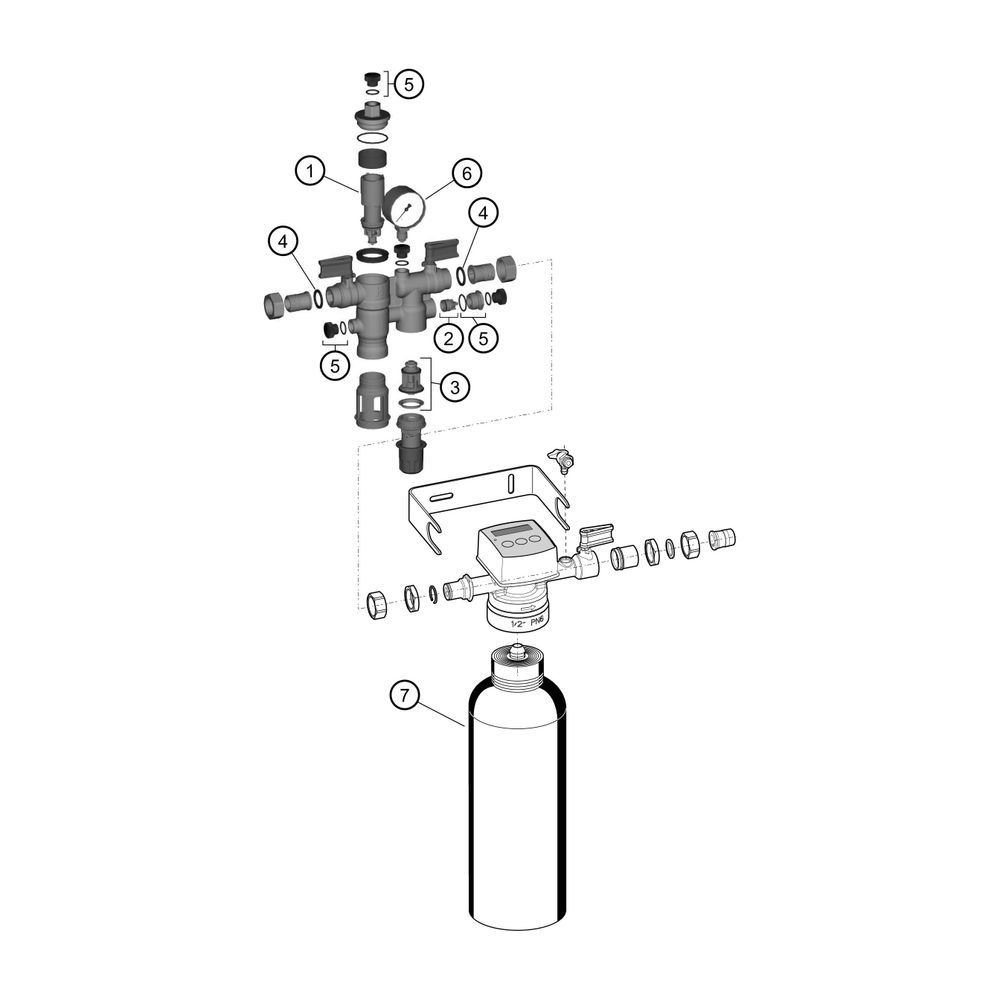 Resideo Nachfüllkombination NK300SE-SO mit Enthärtungsspatrone, R 1/2... RESIDEO-NK300SE-SO-1/2A 4019837151867 (Abb. 5)