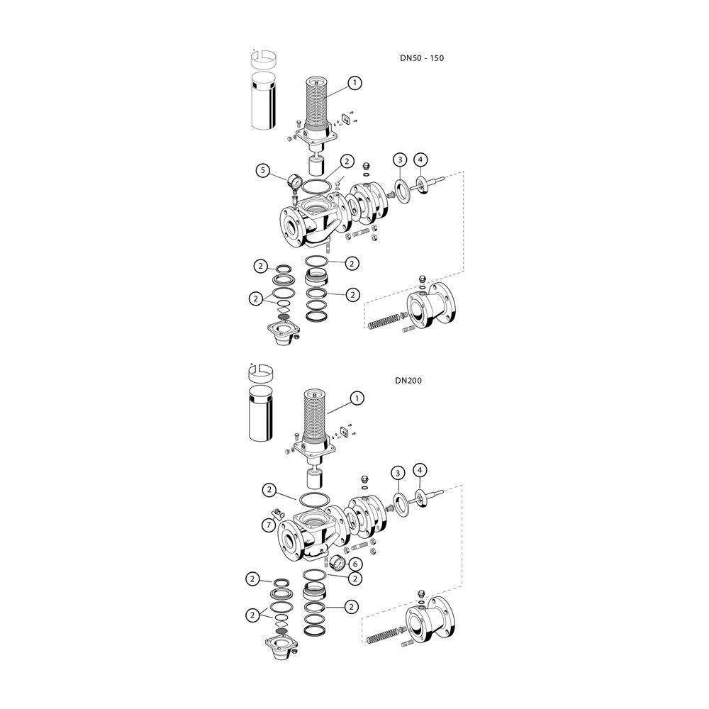 Resideo Rohrtrenner R295P-F EA1 Flansch GG plvb FA DN 100... RESIDEO-R295P-100FA 4019837054915 (Abb. 5)