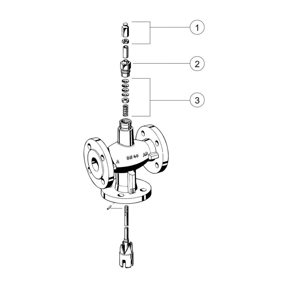 Resideo 3-Wege-Ventil XF-A Grauguss, PN 6, Flansch DN 40, Kvs 25... RESIDEO-XF40A25 5059087013293 (Abb. 3)