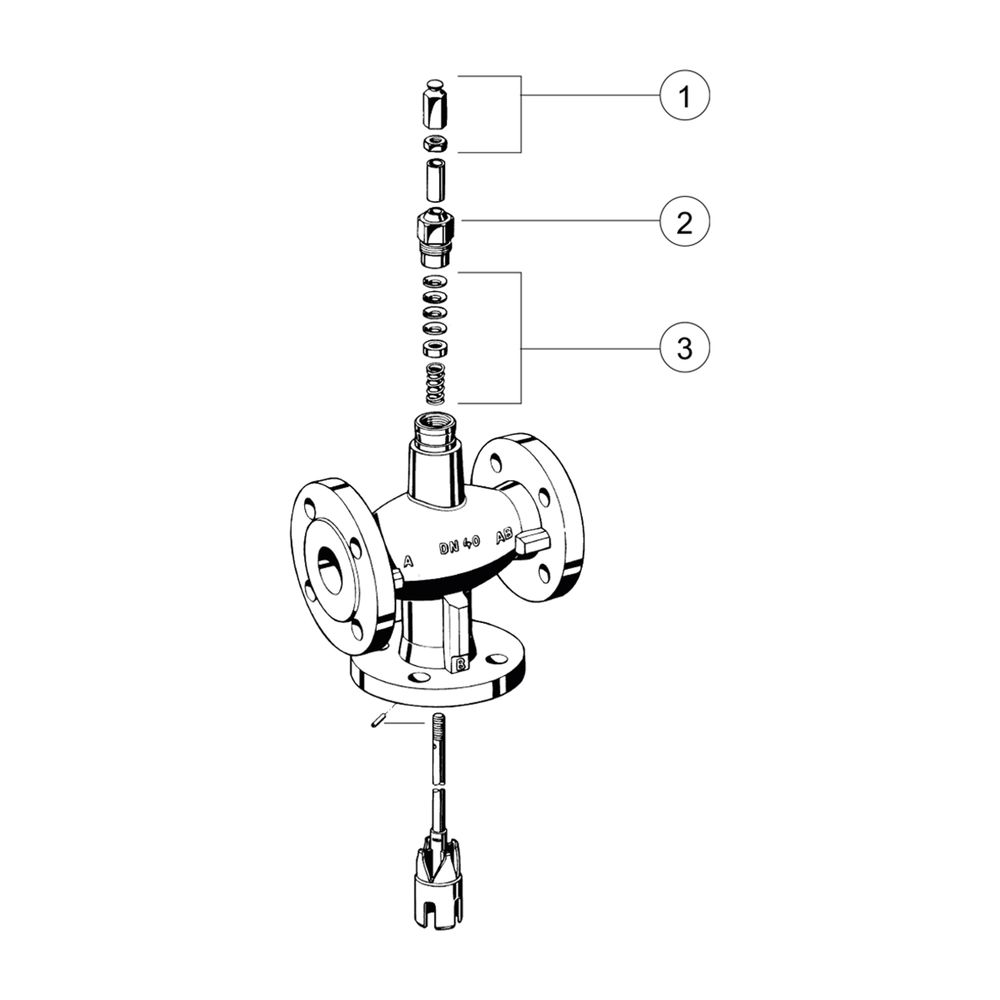 Resideo 3-Wege-Ventil XF-B Grauguss, PN 16, Flansch DN 20, Kvs 6,3... RESIDEO-XF20B6.3 5059087013170 (Abb. 3)