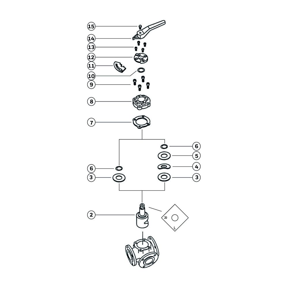 Resideo Dreiwege-Flanschenmischer DR GG 20, grau, PN 6, gerade DN 65... RESIDEO-DR65GFLA 4024627101205 (Abb. 5)